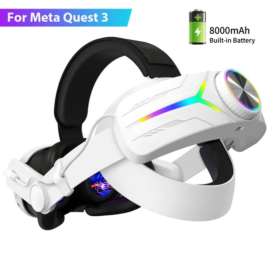 Head Strap with 8000mAh Battery for Meta Quest 3 VR Headset Adjustable Comfort Sponge Elite Strap for Meta Quest 3 Accessories